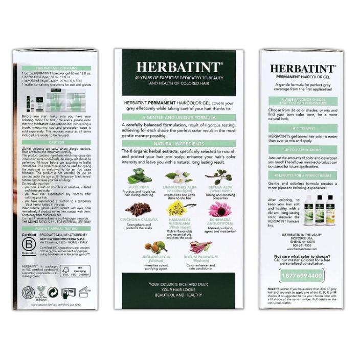 Herbatint - Permanent Hair Color, 4M Mahogany Chestnut, 135ml - back