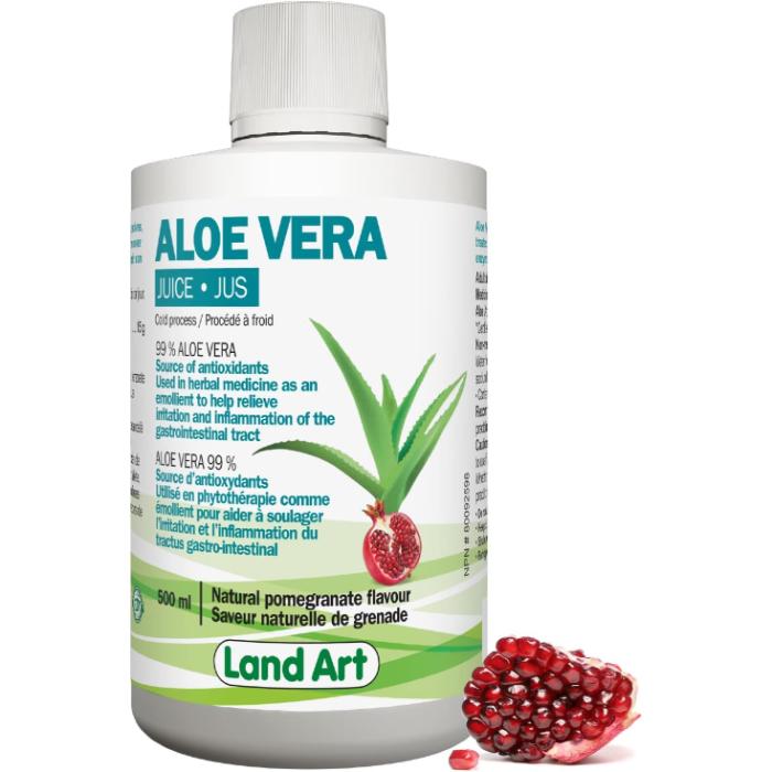 Land Art Aloe Vera Pure Juice Pomegranate 500ml Plantx Canada