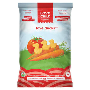 Love Child Organics - Love Ducks Organic Corn Snacks Tomato + Carrot 9+ Months, 30g