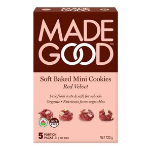 Made Good - Soft Baked Mini Cookies Red Velvet 5 Portion Packs, 120g