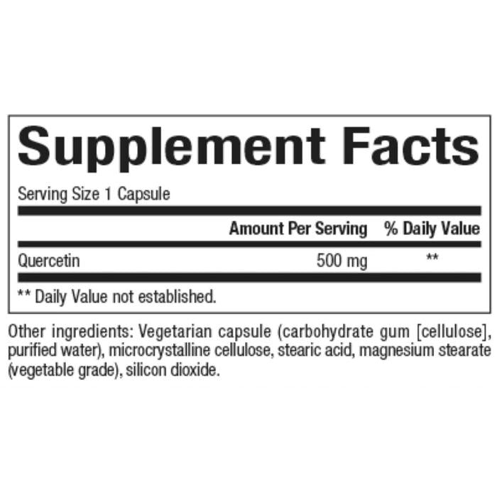 Natural Factors - Quercetin 500 mg, 60 Vegetarian Capsules - back