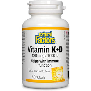 Natural Factors - Vitamin K+D | Multiple Sizes