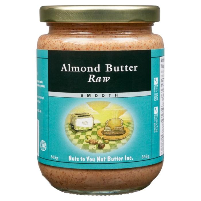 Nuts To You Nut Butter Smooth Almond Butter Raw, 365g PlantX Canada