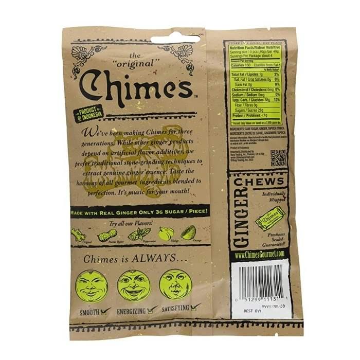 Chimes - Gourmet Original Ginger Chews, 141.8g - back