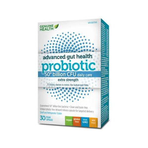 Genuine Health - Advanced Gut Health Probiotics 50 Billion CFU, 30 Capsules