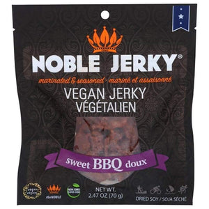 Noble Jerky – Vegan Jerky – Sweet BBQ, 2.47 oz | Pack of 2