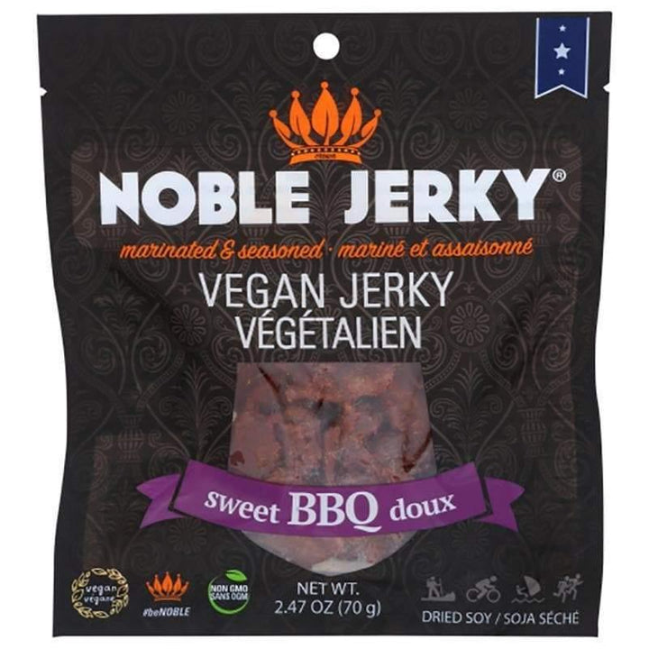 Noble Jerky – Vegan Jerky – Sweet BBQ, 2.47 oz | Pack of 2- Pantry 1