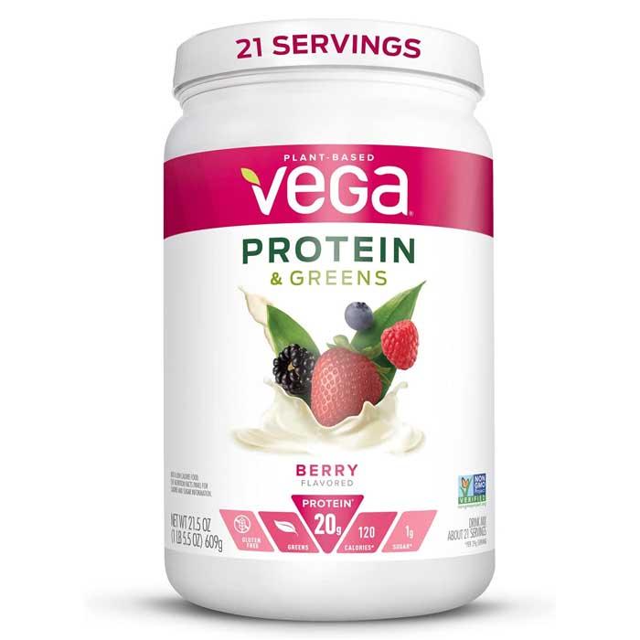 Vega - Protein & Greens - Plant-Based Protein Powder, Berry (609g)