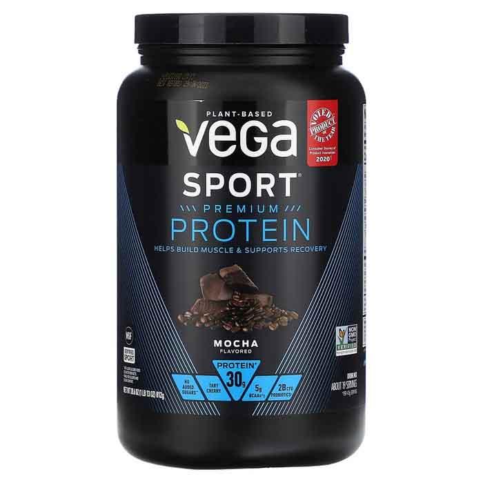 Vega - Sport - Premium Plant-Based Protein Powder, Mocha (812g)