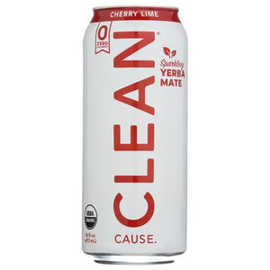Clean Cause – Yerba Mate Cherry Lime Zero Calorie, 16 oz
