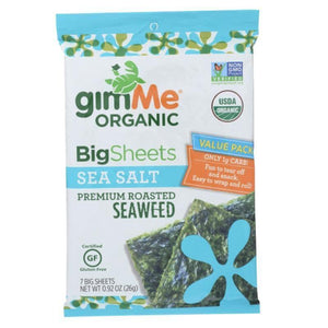 Gimme - Big Sheets Organic Roasted Seaweed - Sea Salt, 0.92oz