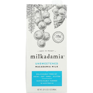 Milkadamia – Macadamia Milk Unsweetened, 32 oz