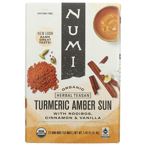Numi Tea – Amber Sun Turmeric Tea – 12 Bags, 1.1 oz