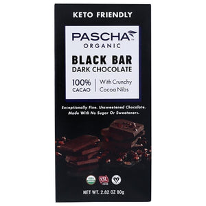 Pascha - 100% Cacao Dark Chocolate Bar, 2.82 Oz