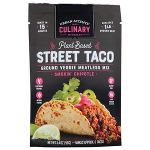 Urban Accents – Street Taco Meatless Mix Smokin Chipotle, 3.4 oz