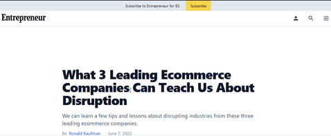What 3 Leading Ecommerce Companies Can Teach Us About Disruption
