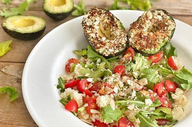 Couscous Salad with Almond Crusted Avocado