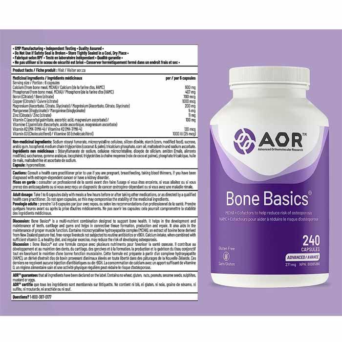 AOR - Bone Basics, 240 Cap - Back