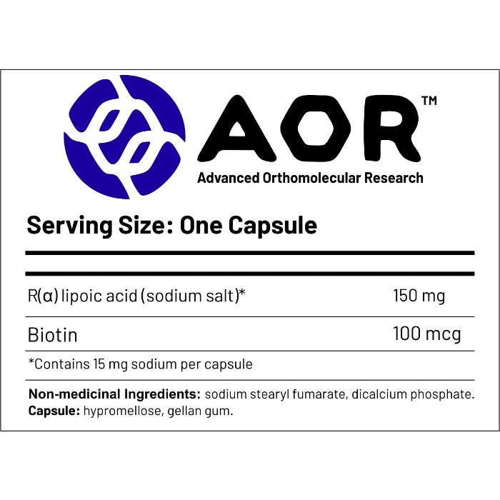 AOR - R-Lipoic Acid 90S, 90 Capsules - back