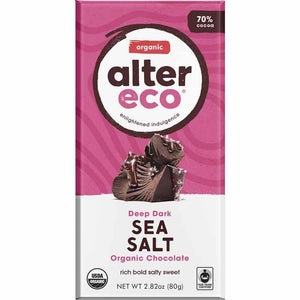 Alter Eco - Deep Dark Organic Chocolate Sea Salt, 80g
