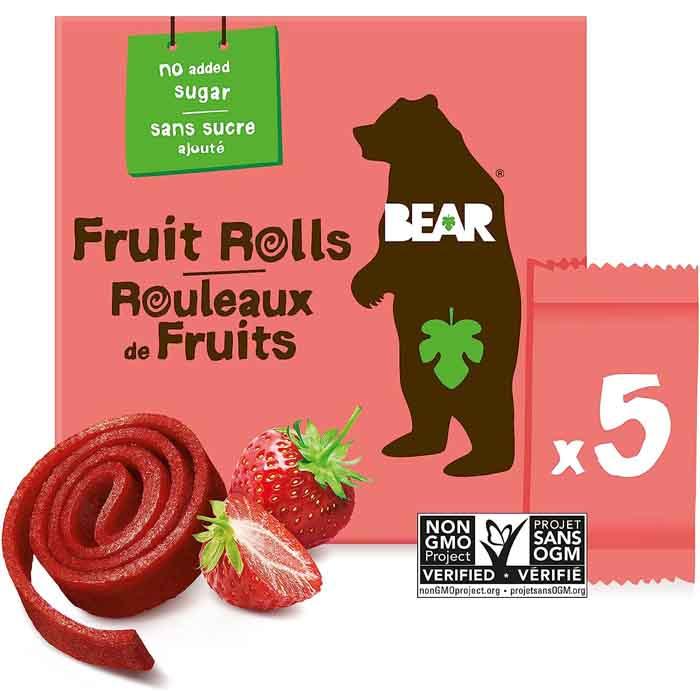 Bear Yoyos - Strawberry Fruit 5 Packs X 2 Rolls, 100g