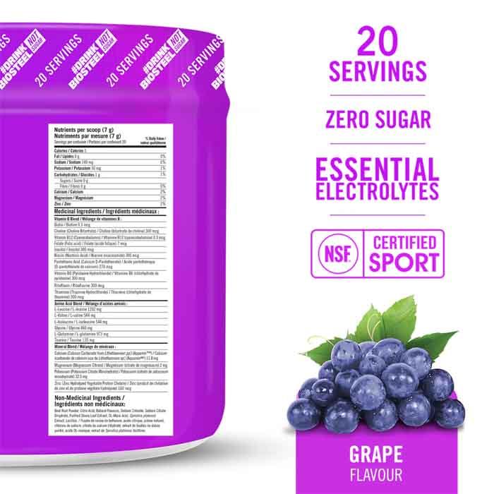 Biosteel - Hydration Mix Grape, 140g - Back