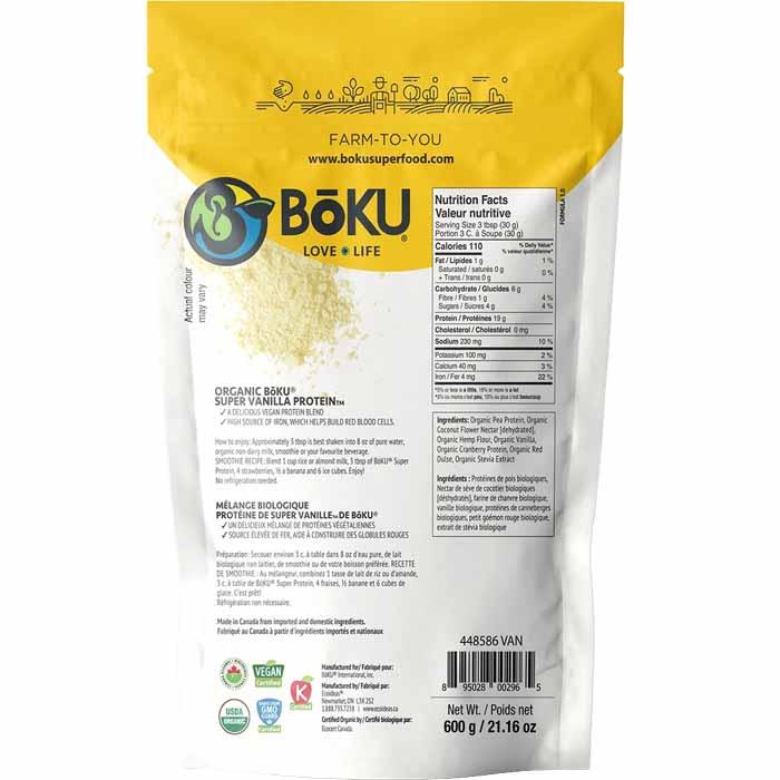 Boku - Organic Super Protein, 600g - Vanilla, Back