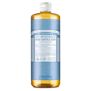 Dr. Bronner's - 18-In-1 Baby Unscented Pure-Castile Soap, 32oz