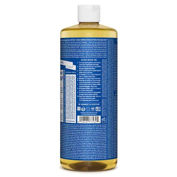 Dr. Bronner's - 18-In-1 Peppermint Pure-Castile Soap, 32oz - back