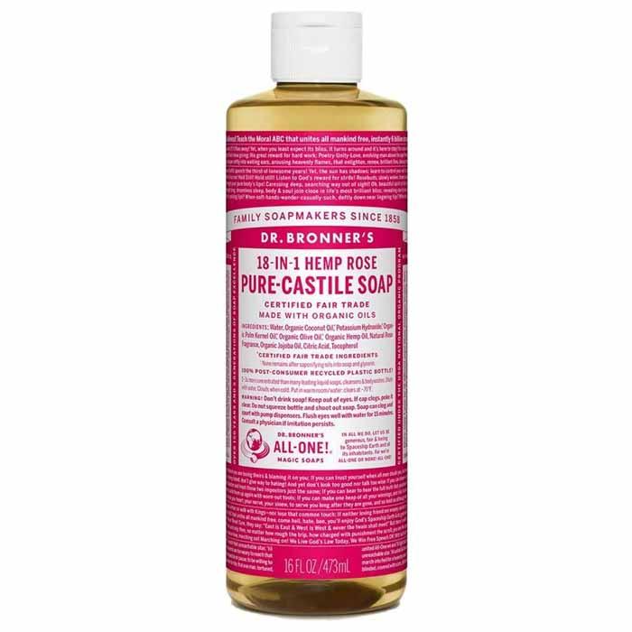 Dr. Bronner's - 18-In-1 Rose Pure-Castile Soap, 16oz