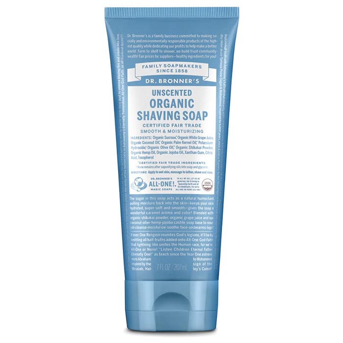 Dr. Bronner's - Organic Shaving Soap Unscented, 207ml