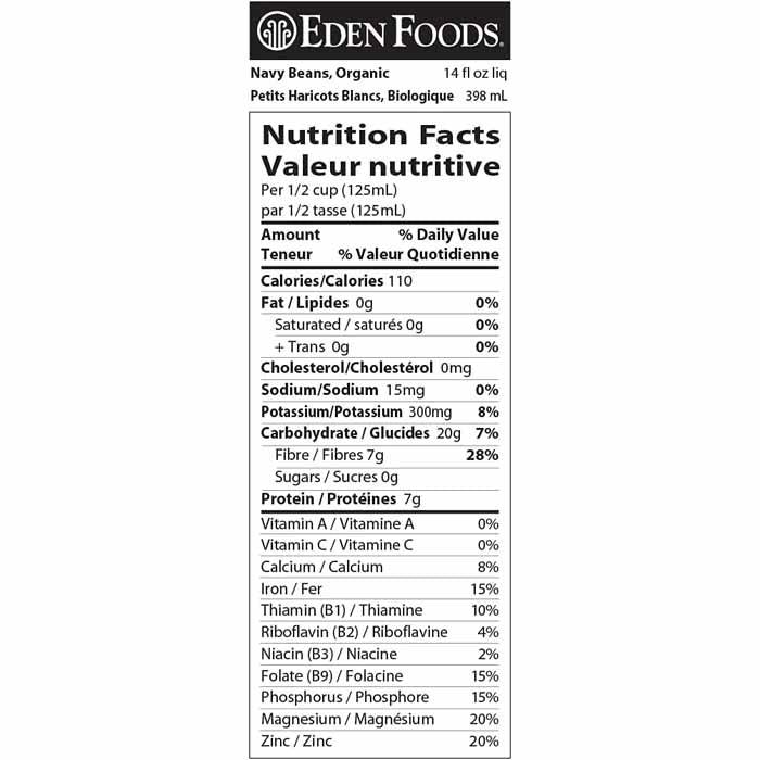 Eden - Navy Beans Organic, 398ml - back