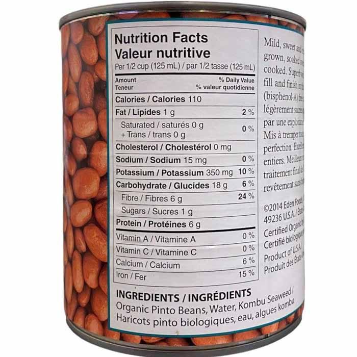 Eden - Pinto Beans Organic, 796ml - back
