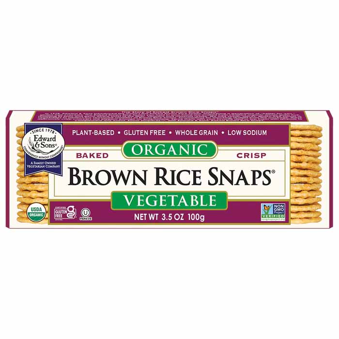 Edward & Sons - Brown Rice Snaps Whole Grain Rice Crackers Vegetable, 100g