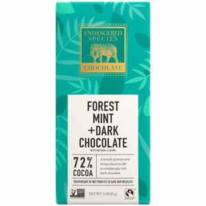 Endangered Species - Chocolate Dark Chocolate With Forest Mint, 85g
