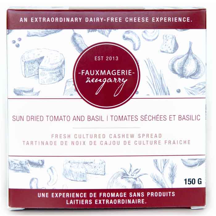 Fauxmagerie Zengarry - Fresh Cultured Cashew Spread Sun Dried Tomato And Basil, 150g