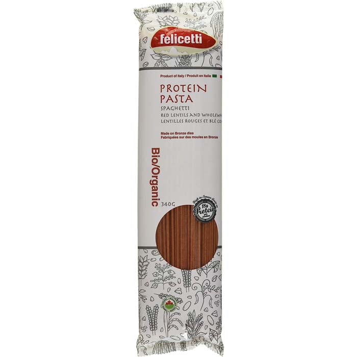 Felicetti - Protein Pasta Spaghetti Red Lentils And Wholewheat Organic, 340g