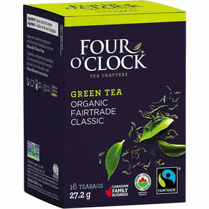 Four O'Clock Tea - Green Tea Organic Fairtrade Classic 16 Teabags, 27.2g