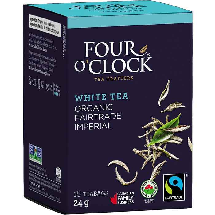 Four O'Clock Tea - White Tea Organic Fairtrade Imperial 16 Teabags, 24g