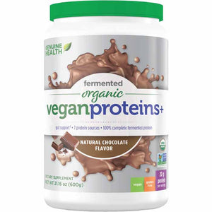 Genuine Health - Fermented Organic Vegan Proteins+ - Chocolate, 600g