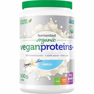 Genuine Health - Fermented Organic Vegan Proteins+, Vanilla, 600g