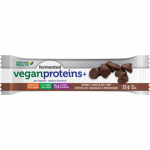 Genuine Health - Fermented Vegan Proteins+ Bar Double Chocolate Chip, 55g