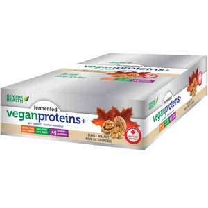 Genuine Health - Fermented Vegan Proteins+ Bar, Maple Walnut, 12 Bars