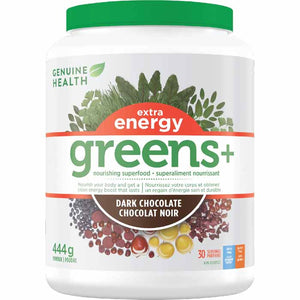 Genuine Health - Greens+ Extra Energy Chocolate, 444g