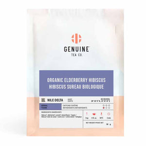 Genuine Tea - Organic Elderberry Hibiscus Tea, 8 Sachets