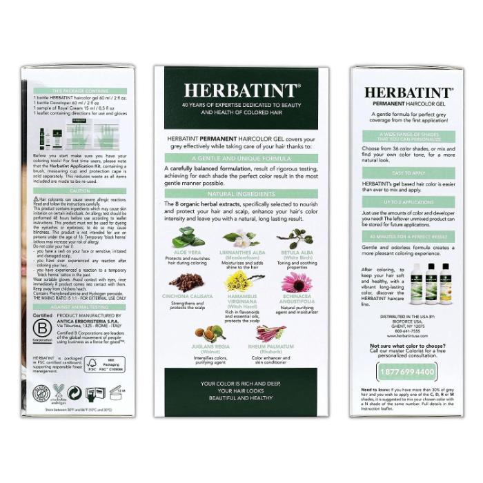 Herbatint - Permanent Hair Color, 3N Dark Chestnut, 135ml - back