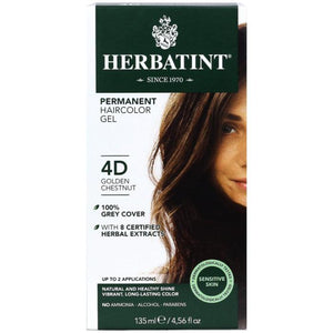 Herbatint - Permanent Hair Color, 4D Golden Chestnut, 135ml