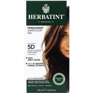 Herbatint - Permanent Hair Color, 5D Light Golden Chestnut, 135ml