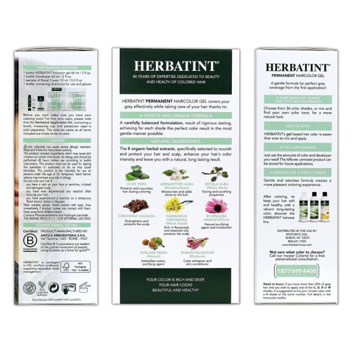 Herbatint - Permanent Hair Color, 6N Dark Blonde, 135ml - back