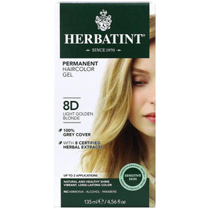 Herbatint - Permanent Hair Color, 8D Light Golden Blonde, 135ml